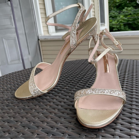 Sophia Webster Silver Glitter ‘Kamryn’ Mid Sandals in Champagne Glitter Size 40 - Picture 5 of 12